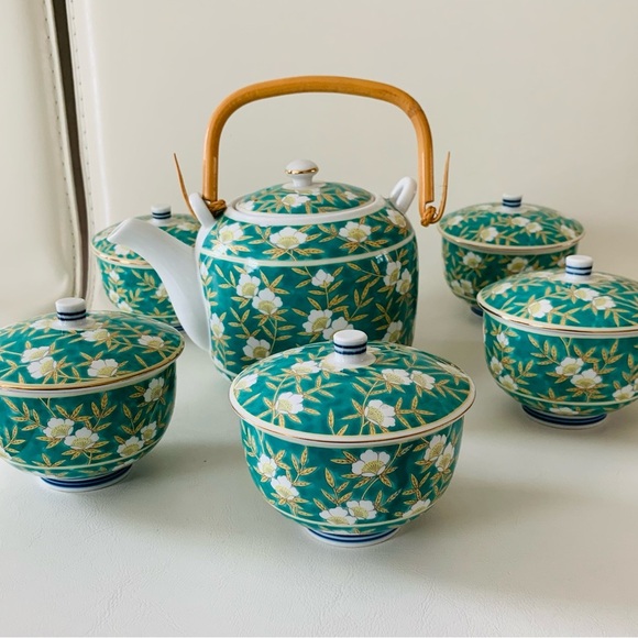 Floral Teapot and Cup Set from Japan - Picture 1 of 14